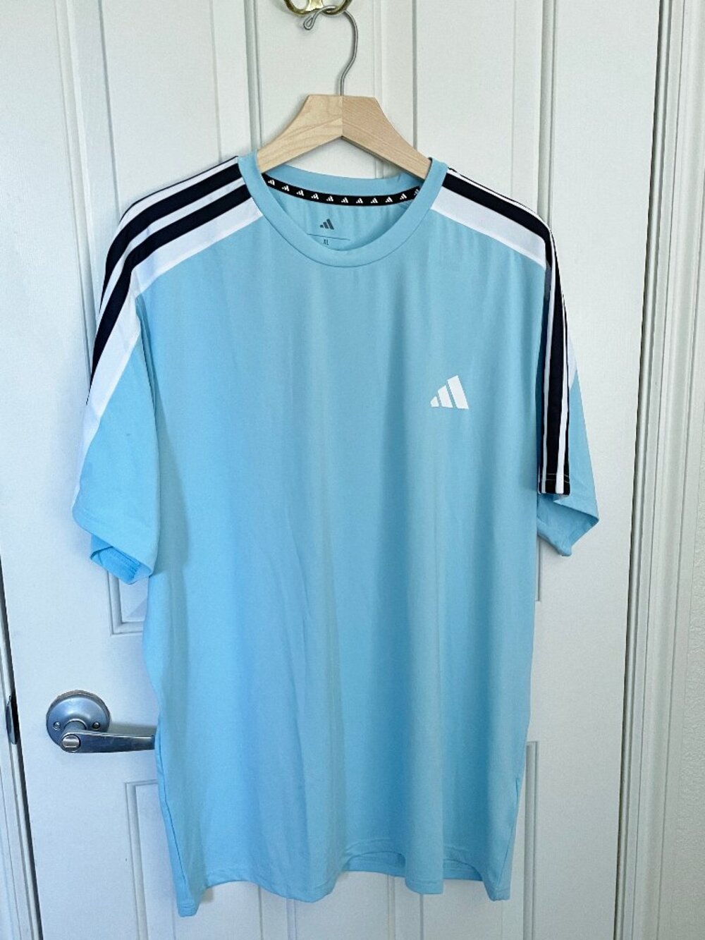 NEW Adidas Men's 3-Stripe Active Tee XL NWT Ice Blue